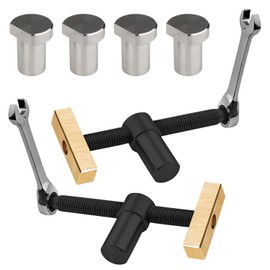 Pack of 2 Woodworking Bench Hooks 20 mm, Table Workbench Clamp, Hold-Down Workbench Clamp, Stainless Steel Table Planer Stop Bench Dog Clamp, Hold-Down Clamp for Planer Bench (Stainless Steel)