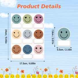 135 PCS Boho Smile Face Name Tags Stickers, Boho Face Name Labels Stickers Nameplates for Classroom Back to School Teacher Student Office Desk Cubby Cloth Locker Bulletin Board Decoration