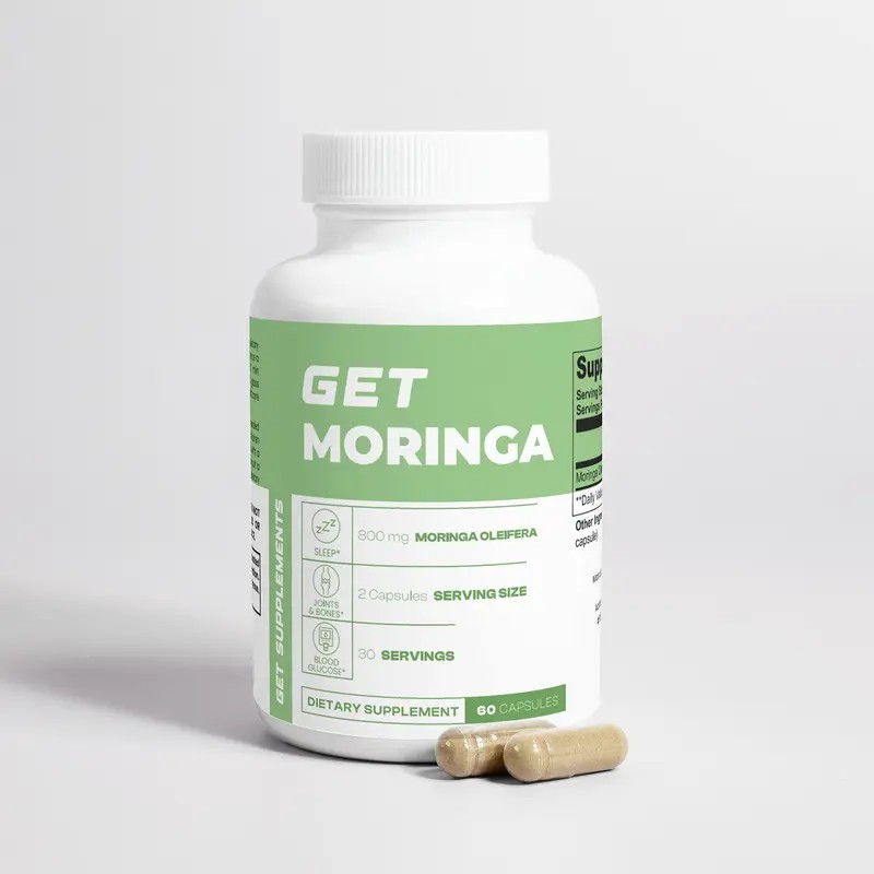Moringa Oleifera 800mg Capsules, Vegan Non-GMO, Nutrient Rich Plant Supplement,