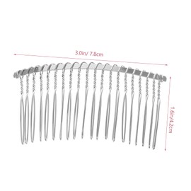 GALPADA 3pcs 20 Silver Metal Hair Clip Combs Teeth Bridal Veil Combs for DIY Hair Accessories for Weddings and Craft Projects