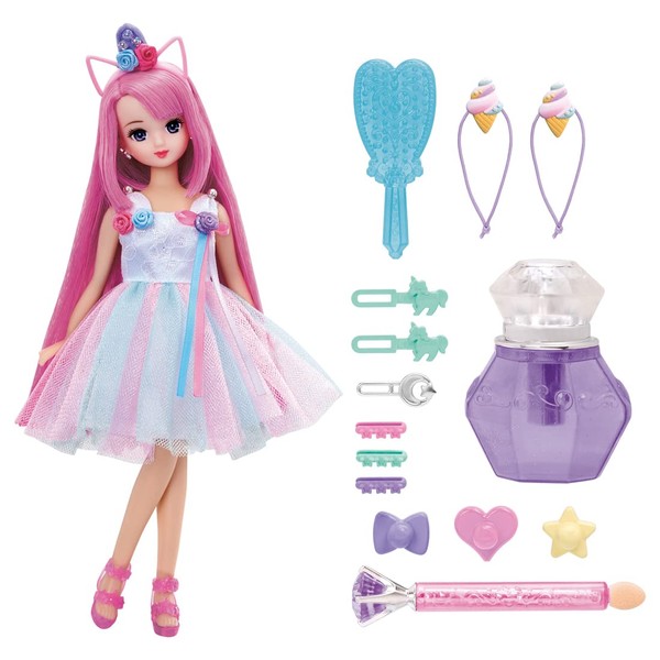 Takara Tomy Licca TAKARA TOMY "Licca-chan Doll, Yumeiro Misaki-chan Colorful Change" Dress-up Doll, Pretend Play, Toy, Ages 3 and Up, Passed Toy Safety Standards, ST Mark Certified