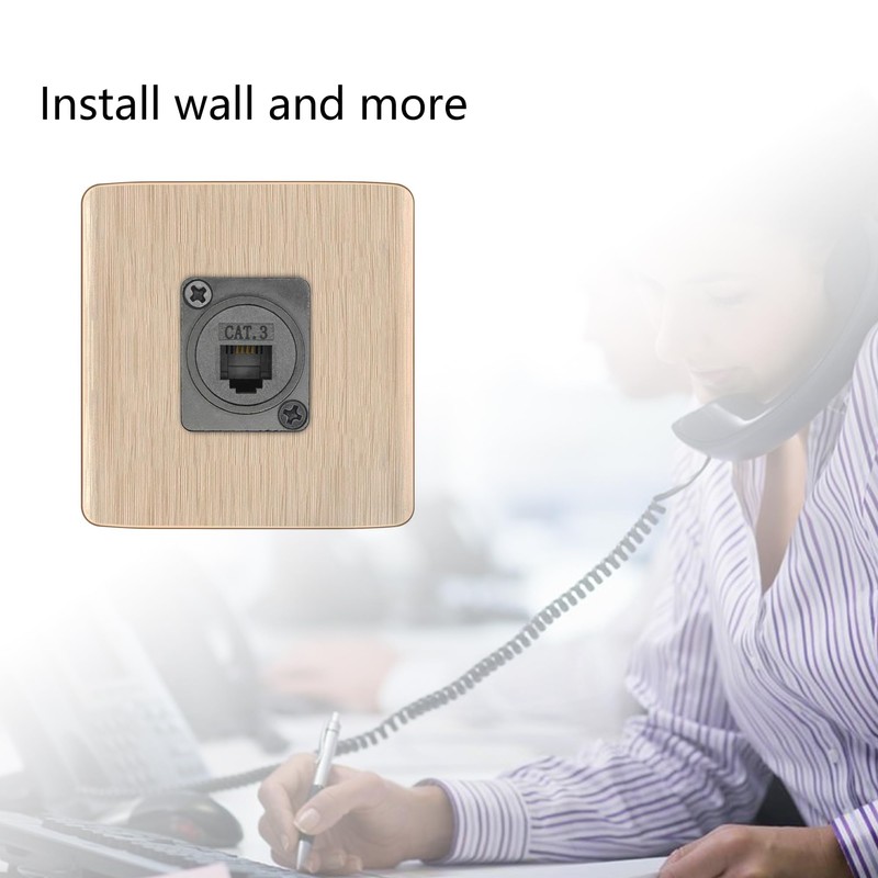 2Pcs RJ11 6P4C Panel Mount Telephone Socket,D-Type RJ11 Cat3 Female