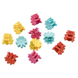 HAARallerliebst® Hair Clip Flowers Butterfly Clips Pack of 12 Small Hair Clips with Box Butterfly Hair Clip Mini for Girls and Children, 6 Colours (Flowers; Box Colour: White)