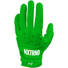 Nxtrnd G3 Pro Padded Football Gloves, Sticky Padded Receiver Gloves, Lineman Gloves (Green, Large)