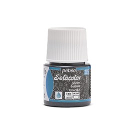 Pebeo Light Fabrics Glitter Setacolor Fabric Paint, 45ml, Onyx