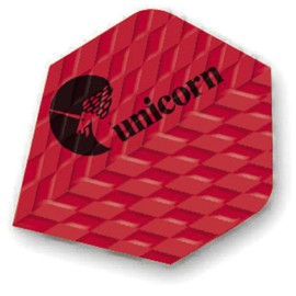 Unicorn Dart Flights | Textured Wave Red Design | Standard Plus Shape | Durable 100 Micron Polyester PET