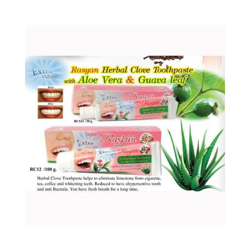 Rasyan 【READY STOCK】RASYAN NATURAL CLOVE HERBAL TOOTHPASTE 泰国美白牙膏-3G/30G/100G
