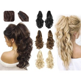 Ecru Coleta Postiza Ondula Cola Caballo Chongo Calidad Con Clip