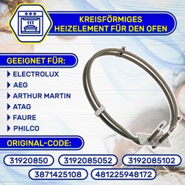 Circular Oven & Cooker Heating Elements 2400W 230V with Original Code 31920850 3192085052 3192085102 3871425108 for Zanussi for Electrolux - Warranty 10 Year - MONTERAL