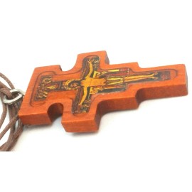 San Damiano Wood Cross Necklace Made in Italy