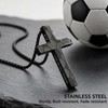 RSWETE Soccer Cross Necklace, Bible Verse Gifts for Men &