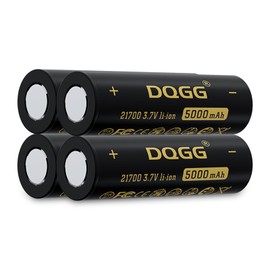 BENKIA 21700 Rechargeable Battery 3.7V 5000mAh Large Capacity Flat Top 4 Pack Lithium Batteries for LED Flashlight Headlamp