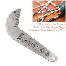 118 Degree Drill Bit Angle Gauge Drill Bit Sharpening Gauge Drill Sharpening Gauge Grinding Angle Drill Protractor Stainless Steel Angle Drill Sharpening Tool