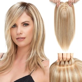 Aimeolyn Hairs Toppers for women 16inch Hair Toppers for Women Real Human Hair 8 * 8inch Big Base Cover a Larger Area Top