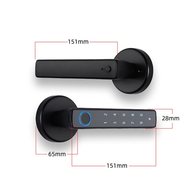 Swokely Smart Fingerprint Door Lock with Handle, 4 in 1