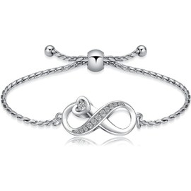 Infinity Urn Bracelet for Ashes for Women Men, Stainless Steel Ashes Adjustable Bracelet Bangles Keepsake Memorial Jewelry Ash Holder for Human (J)