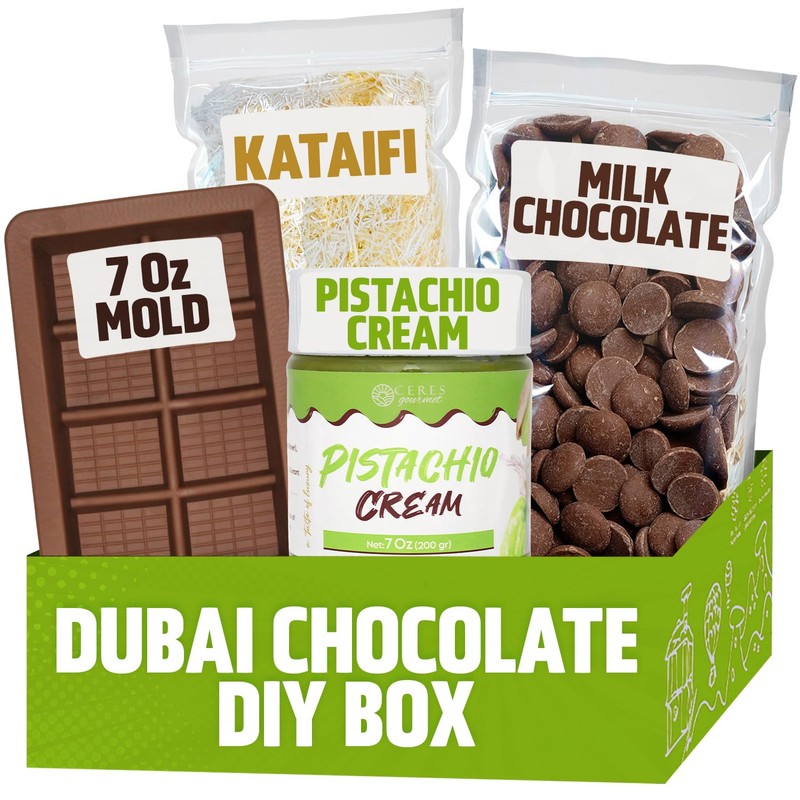 Dubai Chocolate Bar DIY Kit – Includes Mold, 12.3 oz