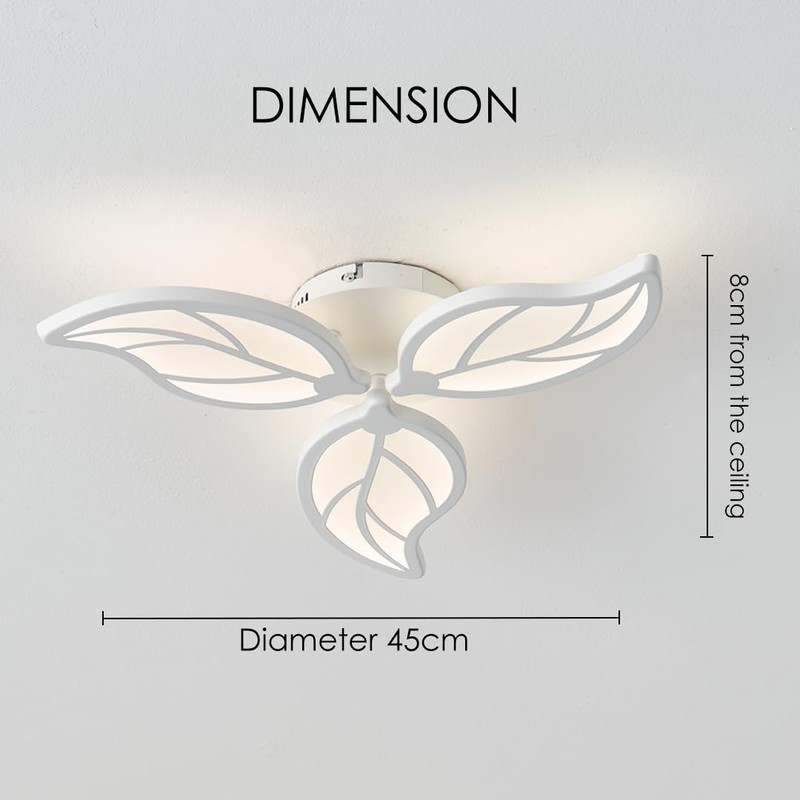 STARRYOL 24 W Modern Leaf-shaped LED Ceiling Light, 45 cm