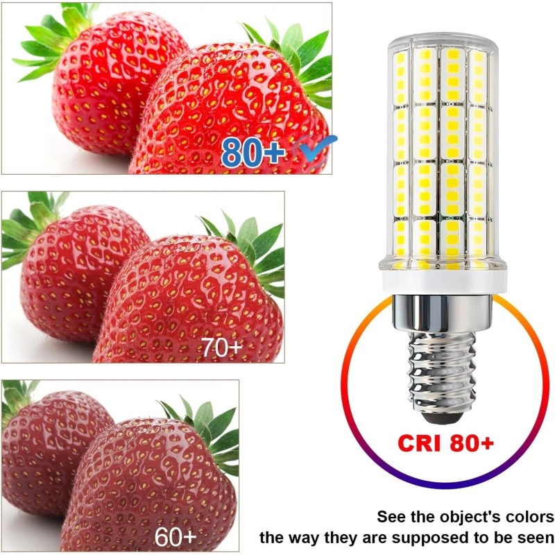 NS 4 Pack E12 20W LED Corn Light Bulb 5000K