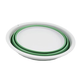 SAMMART 7.5L (1.98 Gallon) Collapsible Tub - Foldable Dish Tub - Portable Washing Basin - Space Saving Plastic Washtub (Light Grey/Dark Sea Green)