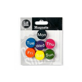 Trendform® Assorted Circular Office Magnets - Weekdays (1 set of 7)