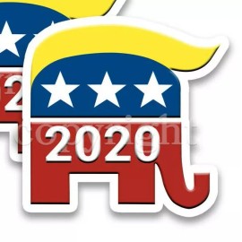 Trump 2020 Bumper Stickers Republican Elephant with 2020 Decals  4" wide 2 pack