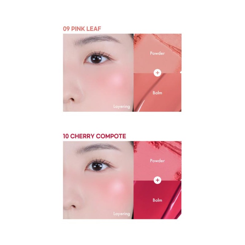 LUNA Glow Layer Blur Cheek 8.5g, Color:01 Peach Shake