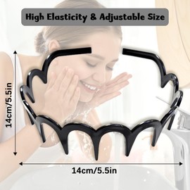 2 Pcs zig-zag Headband, Shark Tooth Hair Comb, Hard Headbands, Plastic, Wavy Hair Comb Headband for Women, Girls, Men, Hair Accessories (Leopard Brown and Black)