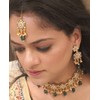 Efulgenz Conjunto de gargantilla de joyería india Maang Tikka pendientes