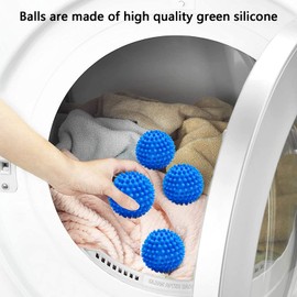 4 pieces dryer ball, washing ball for washing machine, balls for fluffier laundry, dryer balls, dryer balls for tumble dryers, reusable dryer balls, dryer balls - blue