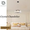 ADSENSTY Black Crystal Chandeliers 5-Lights Drum Pendant Light Modern Ceiling