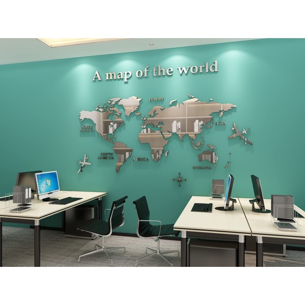 WINDIR 3D World Map Wall Stickers Decor Murals DIY Decal