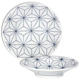 Made in Japan Japanese Dessert Snack Dinner Plate Dish Porcelain 6.25"D Asanoha Made in Japan