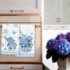 LIOQUN Hydrangea Vase Butterfly Hand Towels, 18x26 Inch, Spring Summer