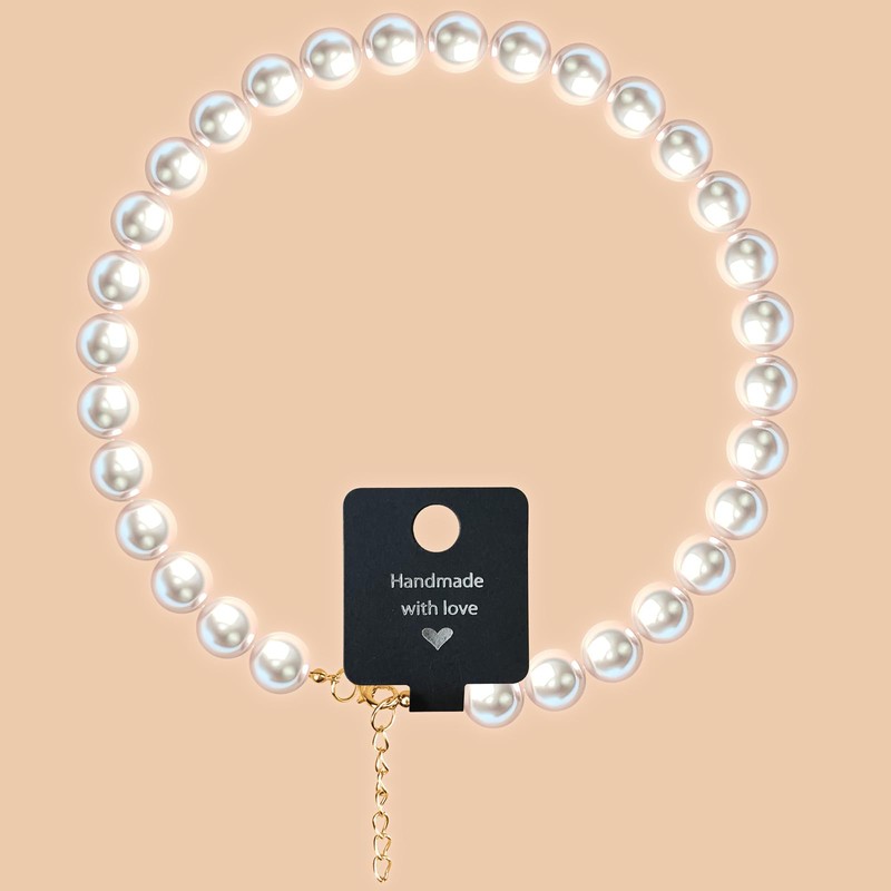 KUDES Exquisite and Adjustable Dog Necklace: Elegant Classic Pearl Collar