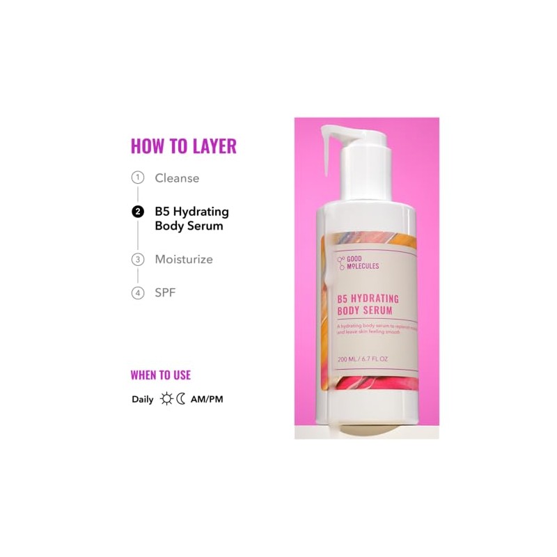 Good Molecules B5 Hydrating Body Serum 200ml/6.7oz - Moisturizing Serum