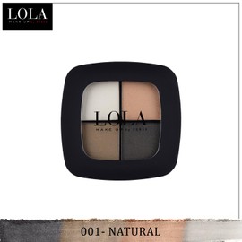 Lola Make Up by Perse Quad Eyeshadow Rich and Intense Colour High Coverage Matte and Satin Eyeshadows Vegan and Cruelty-Free Eye Makeup Palette for All Skin Types (Natural)