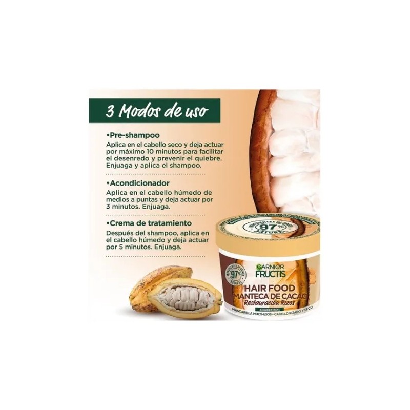 Fructis Mascarilla Manteca De Cacao Restaura Rizos 350ml