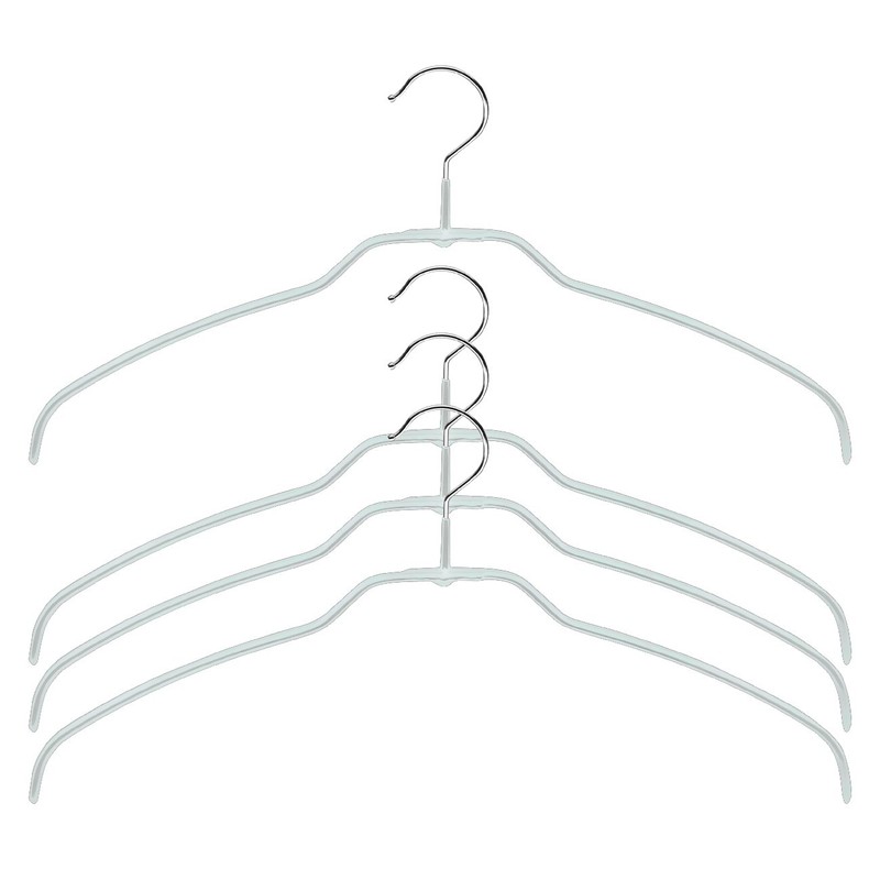 Mawa 42/FT Silhouette Ultra Thin Hanger, Pack of 24, Silver,