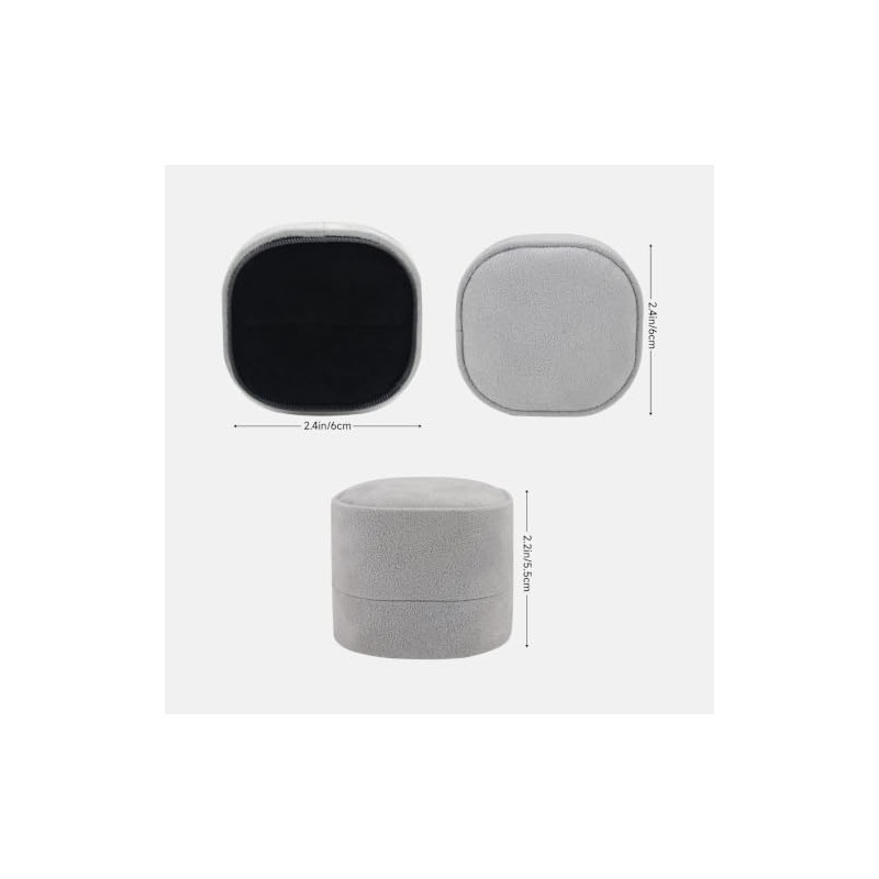 Velvet Ring Box, Mini Engagement Ring box with Detachable Lid,