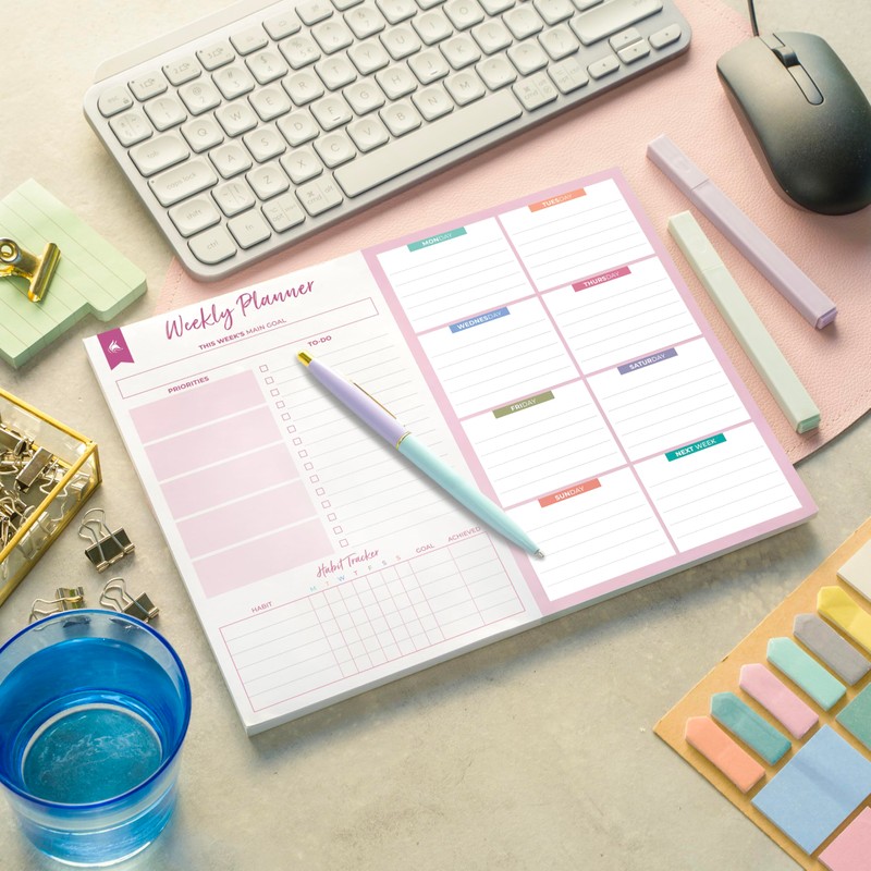 Clever Fox Weekly Desk Planner – Desktop Notepad, To Do