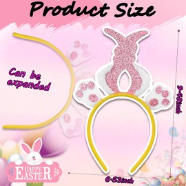 MexLuyu Easter Headband Glitter Bunny Ear Hairband Sequins Rabbit Ear Hair Hoop Easter Bunny Headwear Cute Rabbit Headpieces Easter Hair Accessories for Women Girl Easter Party Favor Decoration