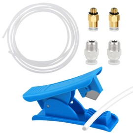 PTFE Bowden Teflon Tube 2M, 2.5mm ID X 4mm OD 3D Printer Bowden Tube with 2X PC4-M6 & 2X PC4-M10 Pneumatic Fittings & Tube Cutter for 1.75mm Filament Heat Resistant for K1, K1 Max, K1C, Ender 3 V3