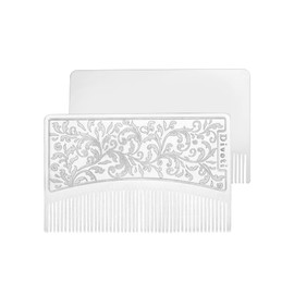 Divoti Surgical Stainless Steel Credit Card Size Wallet Comb Perfect for Wallet & Pocket – Compact & Durable Hair & Beard – EDC Comb - Filigree