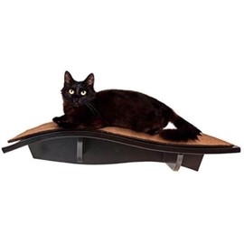 Arf Pets Cat Shelf, Wall-Mounted Desined Wooden Cat Perch - Holds Cats Up to 44 Lb