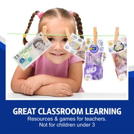 LORD C Play Money Notes And Coins Sterling Pounds Fake Money UK Currency Toy Banknotes Teach Children Literacy And Numeracy Kids Role Play Notes And Coins For Home School Role Playing Post Office Set