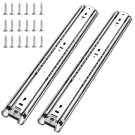 VIVEGO 1 Pair 20 Inch 100 Lb Capacity Heavy Duty Drawer Slides(with Stainless Screws),Side Mount Undermount Full Extension 3 Fold Ball Bearing Stainless Steel Furniture Hardware Drawer Rails