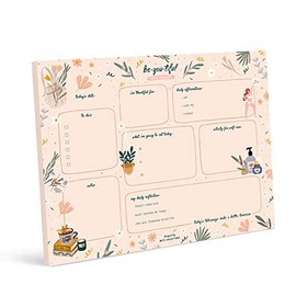 Bliss Collections Daily Planner with 50 Undated 8.5 x 11 Tear-Off Sheets - Balanced Self-Care Calendar, Organizer, Scheduler, Productivity Tracker for Organizing Goals, Tasks, Notes, to Do Lists