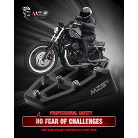 MZS Motorcycle Foot Pegs, Touring Wide Fat Footpegs Front Pedal Rear Male Rest CNC Black Compatible with Sportster Softail Dyna Electra Street Glide Road King Vrod Fatboy Boy Bob Iron 883 XL
