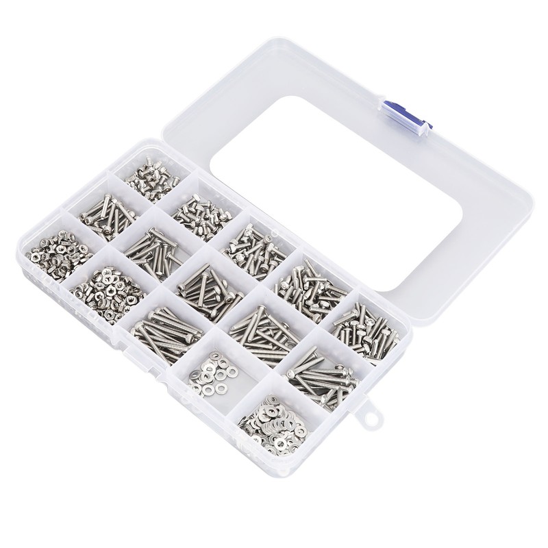 840Pcs Bolts Nuts Assortment Kit Metric M2.5 Assorted Cap Hex